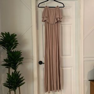 Never worn Mauve/Taupe Maxi Dress